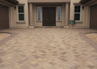 Genesis Stoneworks Paver Driveway 6 Angelus Antique Cobble Sandstone Mocha
