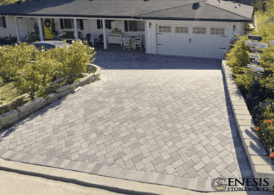 Genesis Stoneworks Courtyard Driveway Pavers & Rustic Walls Installation