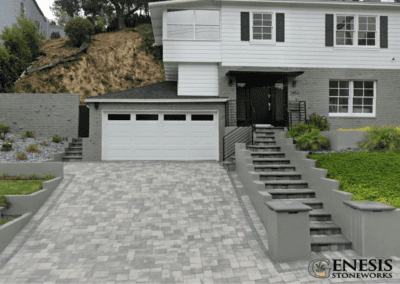 Genesis Stoneworks Courtyard Driveway Pavers, Steps, Pilasters, & Walls Installation