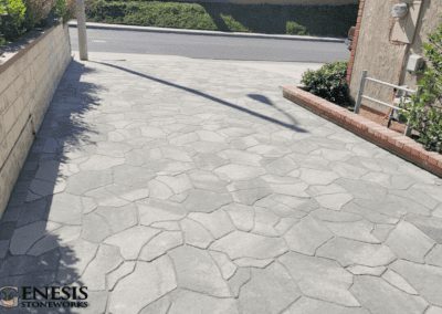 Genesis Stoneworks Flagstone Shape Driveway Paver Install