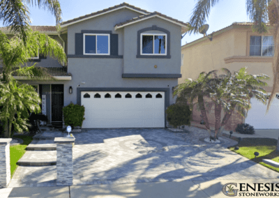 Genesis Stoneworks Grey Charcoal Driveway, Steps & Pilasters Installation