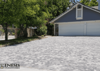 Genesis Stoneworks Grey Charcoal Fan Kit Paver Driveway Install