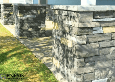 Genesis Stoneworks Pilasters with Stone Veneer Installation