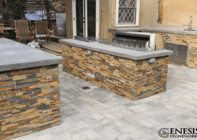 Genesis Stoneworks Stone Veneer, BBQ Island, Outdoor Kitchen, and Paver Patio Installation
