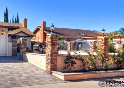 Genesis Stoneworks Stone Veneer Columns & Driveway Pavers Installation