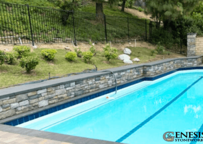 Genesis Stoneworks Stone Veneer Over Retaining Wall Installation