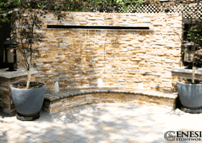 Genesis Stoneworks Stone Veneer Water Feature Installation