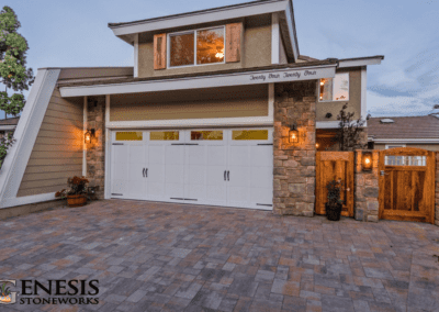 Genesis Stoneworks Textured Driveway Pavers & Stone Veneer Install