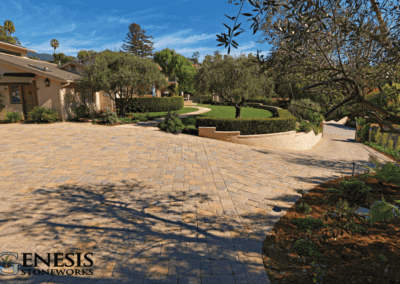 Genesis Stoneworks Tumbled Large Scale Paver Driveway Install