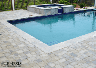 Genesis Stoneworks Aged Pavers Pool Deck Install