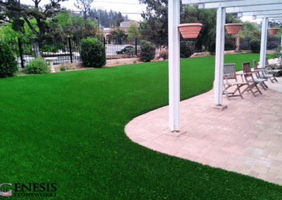 Genesis Stoneworks Artificial Turf & Covered Patio Pavers Install