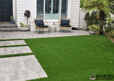 Genesis Stoneworks Artificial Turf & Paver Gc Install