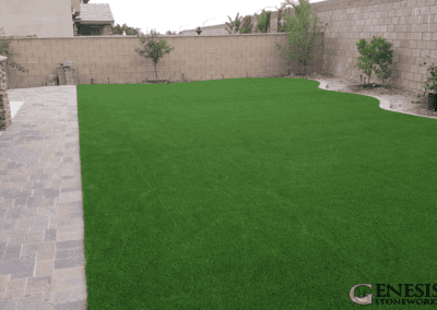 Genesis Stoneworks Artificial Turf + Paver Patio Install