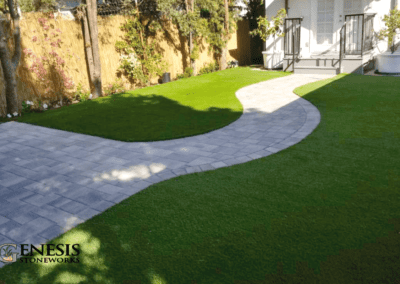 Genesis Stoneworks Artificial Turf & Paver Walkway Installation B