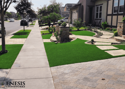 Genesis Stoneworks Artificial Turf, Pavers & Pilasters Install