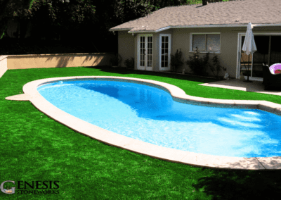 Genesis Stoneworks Artificial Turf Pool Deck Install