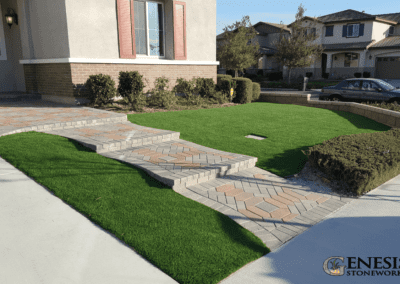 Genesis Stoneworks Artificial Turf and Symetry Steps Installation