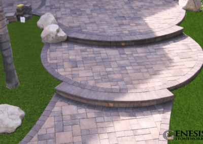 Genesis Stoneworks Ashlar Pattern Walkway & Artificial Turf