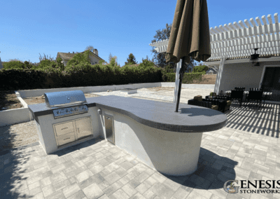 Genesis Stoneworks BBQ Island with Seating & Pavers Install