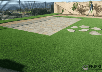 Genesis Stoneworks Backyard Turf, Paver Patio & Stepping Stones Install