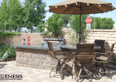 Genesis Stoneworks Barbecue Island with Circular Seating & Pavers