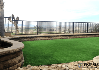 Genesis Stoneworks Belair Retaining Wall & Artificial Turf