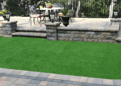 Genesis Stoneworks Belair Wall & Pilasters, Patio Pavers, & Artificial Turf