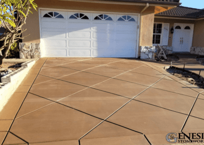 Genesis Stoneworks Colored Concrete Driveway Install