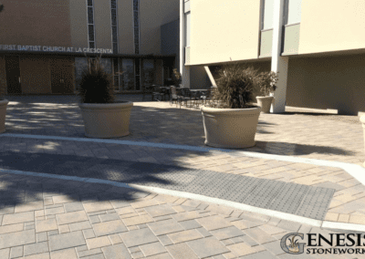Genesis Stoneworks Commercial Church Entry Patio & Parking Lot Paver Install