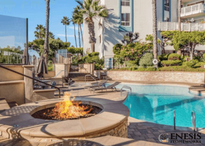 Genesis Stoneworks Commercial Condo Fire Pit & Pool Deck Pavers Install