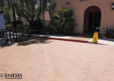 Genesis Stoneworks Commercial HOA Entry Driveway Paver Installation