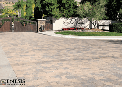 Genesis Stoneworks Commercial HOA Entry Driveway Pavers Install Bel Etage