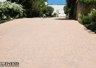 Genesis Stoneworks Commercial Paver Driveway Complex Install
