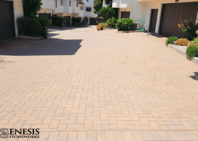 Genesis Stoneworks Commercial Paver Shared Driveway Installation