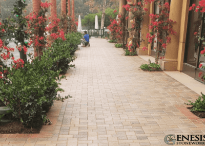 Genesis Stoneworks Commercial Shops Walkway Pavers Install