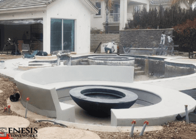 Genesis Stoneworks Concrete Bench & Pool Deck Install