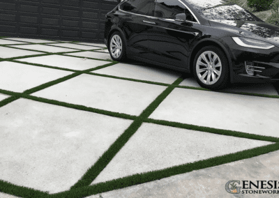 Genesis Stoneworks Concrete Driveway with Turf Inlays