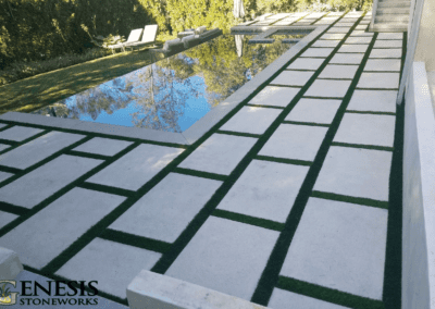 Genesis Stoneworks Concrete Pool Deck With Artificial Turf Install