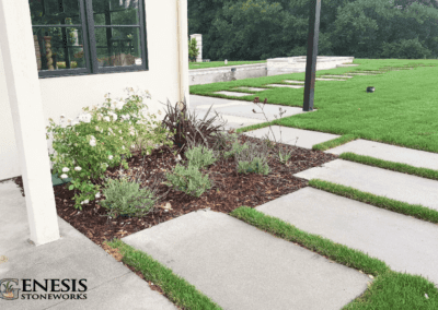 Genesis Stoneworks Concrete Walkway Pads Install