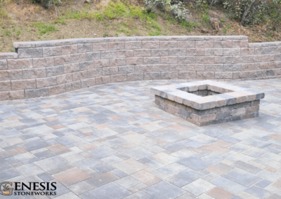 Genesis Stoneworks Courtyard Retaining Wall, Fire Pit, & Villa Pavers