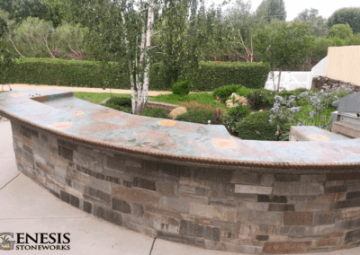 Genesis Stoneworks Curved Barbecue Island with Custom Top
