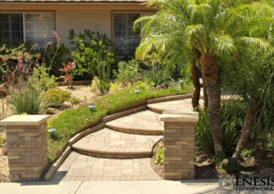 Genesis Stoneworks Curved Walkway Pavers, Steps & Pilasters