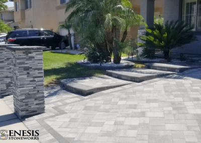 Genesis Stoneworks Entryway Walkway & Steps, Pilasters, & Driveway Pavers