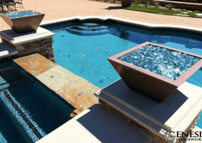 Genesis Stoneworks Fire Bowl Pool Deck Installation