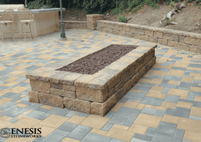 Genesis Stoneworks Fire Pit, Pavers, Retaining Wall, & Pilaster