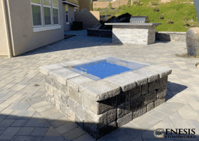 Genesis Stoneworks Fire Pit, Water Feature, Barbecue Island, & Pavers Install