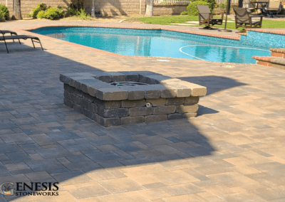 Genesis Stoneworks Fire Pit and Pool Deck Pavers Install