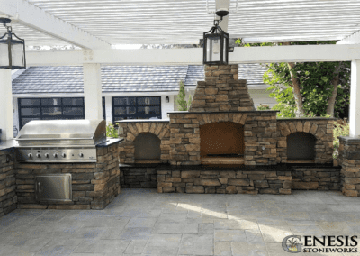 Genesis Stoneworks Fireplace, Wood Box, BBQ, & Stone Veneer Installation