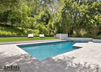 Genesis Stoneworks GC Courtyard Pool Deck Pavers & Artificial Turf