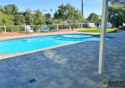 Genesis Stoneworks GC Pool Deck Pavers, Pool Remodel, Trex Deck, & Artificial Turf